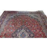 Teppich, Keshan, rot/blau/beige/bunt, Gebrauchsspuren, 407 cm x 313 cm, Abholung oder Versand per