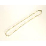 Perlenkette mit 14 k Gelbgold Schließe, L 45 cm