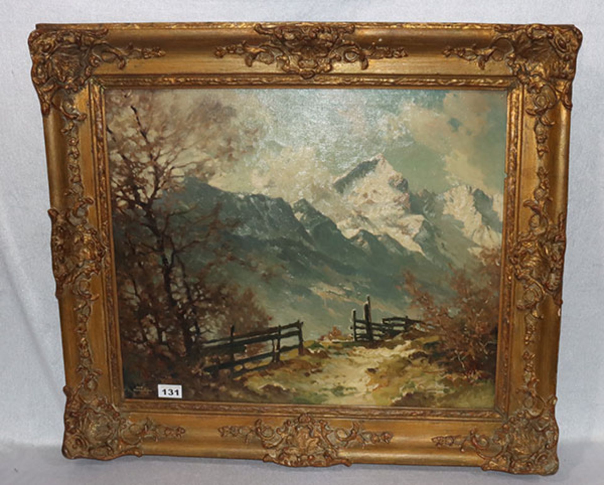 Gemälde ÖL/LW 'Blick auf die Alpitze', signiert YOS München für Josef YOS Süssmeier, * 1897 +