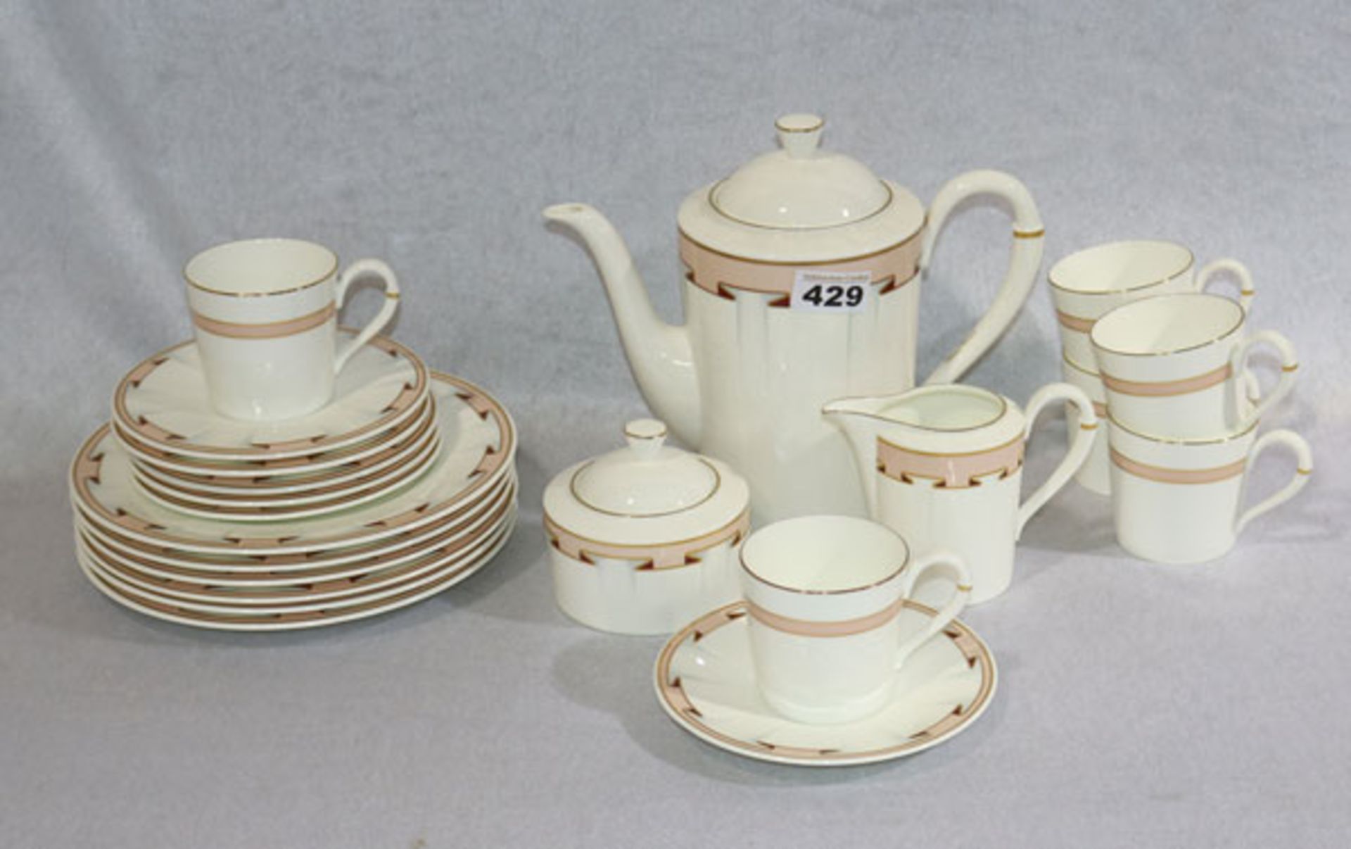 Villeroy & Boch Kaffee-Geschirr für 6 Personen, Paloma Picasso, Rue Royale, Bone China, Kaffeekanne,