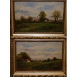 Late 19th/early 20thC School - a pair of oils on board - 'Golden Hill, Nr. Bristol' and companion