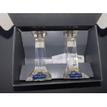 A pair of boxed Villeroy & Boch lead crystal glass candlesticks, 6" high. (2)