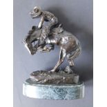 After Remington - bronze equestrian group - 'Rattlesnake', 9.5" high.