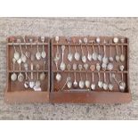 Two spoon racks with crested spoons - spoons a/f.