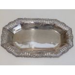 A silver basket, of canted rectangular form - DNH, Sheffield 1945, 12.3" across.