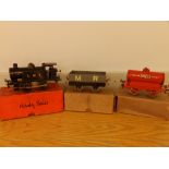 A boxed Hornby O gauge clockwork No.1 Tank loco - 'Zulu' LMS, a boxed Shell petrol tankl wagon,