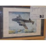 Of Air Force & Victoria Cross interest - a signed colour print of a Handley Page Halifax of 138