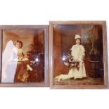 Two Victorian/Edwardian chrystoleums depicting young girls, the larger 11.5" x 9.5"