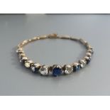 A certified natural graduated sapphire bracelet including two unheated Burmese sapphires, comprising