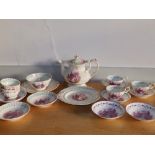 18 pieces of Victorian tea china decorated in transfer print portraits of 'Victoria & Albert' with