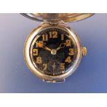 A WWI Rolex silver hunter cased silver military wrist watch, engraved 'H. Waddington Whyte, 2nd