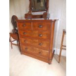 A Victorian mahogany chest of two short & three long graduated drawers with turned wood handles