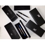 A boxed Mont Blanc Meisterstuck ballpoint pen & fountain pen, together with boxed Mont Blanc