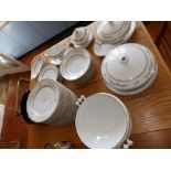 A quantity of French 'GDA' table porcelain together with a dark blue glazed Luneville bowl. Separate