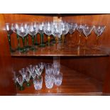 A quantity of cocktail, cut & other drinking glasses. Separate viewing arrangements by