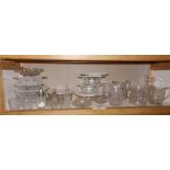 A quantity of cut glass jugs, bowls & other items. Separate viewing arrangements by appointment.