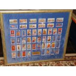 A framed set of colour 1937 Coronation cigarette cards - Godfrey Phillips ltd.