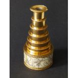 A 19thC six-drawer gilt brass & ivory monocular by Dollond, London, with gold pique arabesque