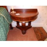 A pair of Victorian semi-circular tables/washstands, Width 34". (2) Separate viewing arrangements by