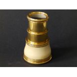 A 19thC two-drawer gilt brass & ivory monocular by Dollond, London, 3.5" extended. This lot will not