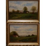 Late 19th/early 20thC School - a pair of oils on board - 'Golden Hill, Nr. Bristol' and a
