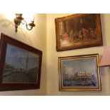 14 reproduction colour prints including Venetian and marine scenes. Separate viewing arrangements by