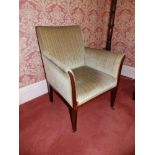 A Victorian inlaid mahogany upholstered armchair, a late Victorian chaise longue and four various