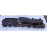 A 3.5" gauge live steam model 2-6-0 locomotive in black British Railways livery '42968', 29"