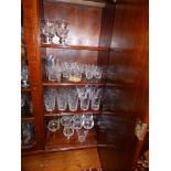 A quantity of cut crystal tumblers and stemmed glasses. Separate viewing arrangements by