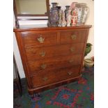 A Victorian mahogany chest two short & three long graduated drawers with replacement brass loop