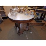 Two Victorian semi-circular marble top washstands, Width 35". Separate viewing arrangements by