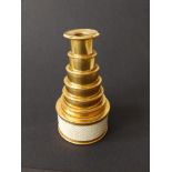 A 19thC six-drawer gilt brass & carved ivory monocular by Dollond, London, 3.75" extended. This