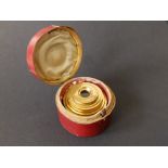 A 19thC cased six-drawer gilt brass & ivory monocular with gold pique decoration, 3.75" extended.