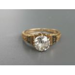 An early 20thC old cut diamond solitaire in a Chester Billings & Son, New York box, the claw set