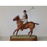 A Royal Worcester Doris Lindner porcelain equestrian group - 'The Duke of Edinburgh' playing polo,