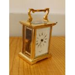 A modern English brass cased carriage clock - Bornand Freres, Bicester - movement a/f