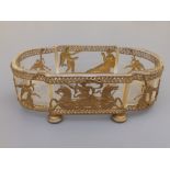 A small 19thC French gilt metal centrepiece of rounded rectangular form, with openwork decoration