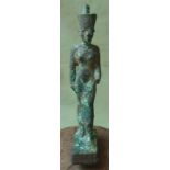 An Ancient Egyptian bronze figure of a Goddess, 5".