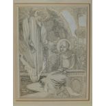 Harold Nelson (1871-1948) - Ink drawing with heightening - 'Annunciation', Gabriel appearing to