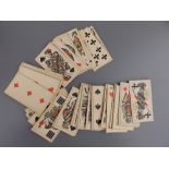 A set of 54 19thC Austrian tarot playing cards by L. Jager & Dobler, Wien, having hand coloured