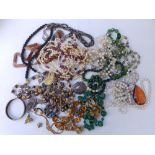 Beads and other costume jewellery.