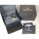 A boxed gent's stainless steel Tag Heuer F1 Chrono BW bracelet wrist watch, with International