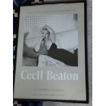 A 1984 French black & white Cecil Beaton exhibition poster depicting Marilyn Monroe at the Drake