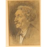 Rodolphe Christen (1859-1906) - watercolour drawing - Head & shoulders portrait of an old man with