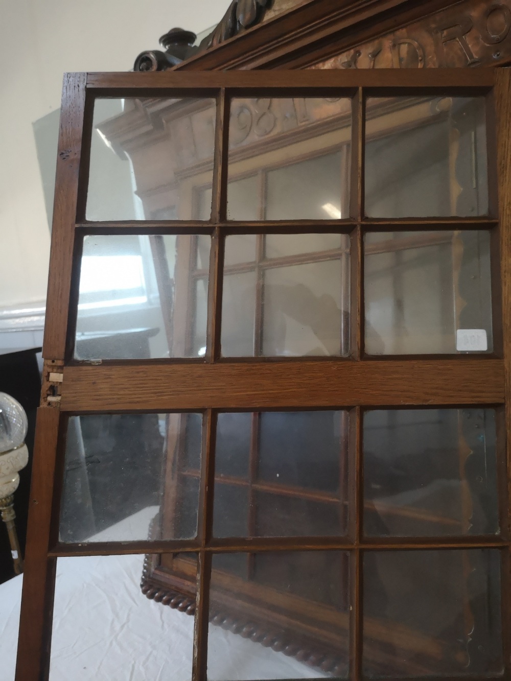 A bookcase/display cabinet made from oak from Nelson's flagship HMS Foudroyant with copper - Image 20 of 25