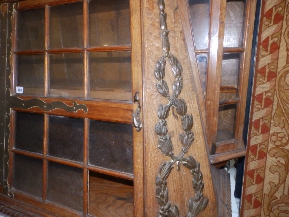 A bookcase/display cabinet made from oak from Nelson's flagship HMS Foudroyant with copper - Image 23 of 25
