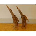 A pair of Eastern horn birds with detachable wings, 13.5" high. (2)