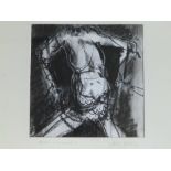 Louis Victory - Modern signed black & white print - 'Model in Movement 3', 12" x 11".