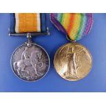 A WWI medal duo awarded to 68215 Pte. T.W. Quantick, Devon R. from Babbacombe. (2)