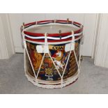 A 20thC 1st Bn. Scots Guards Regimental drum with painted decoration, 16" diameter.